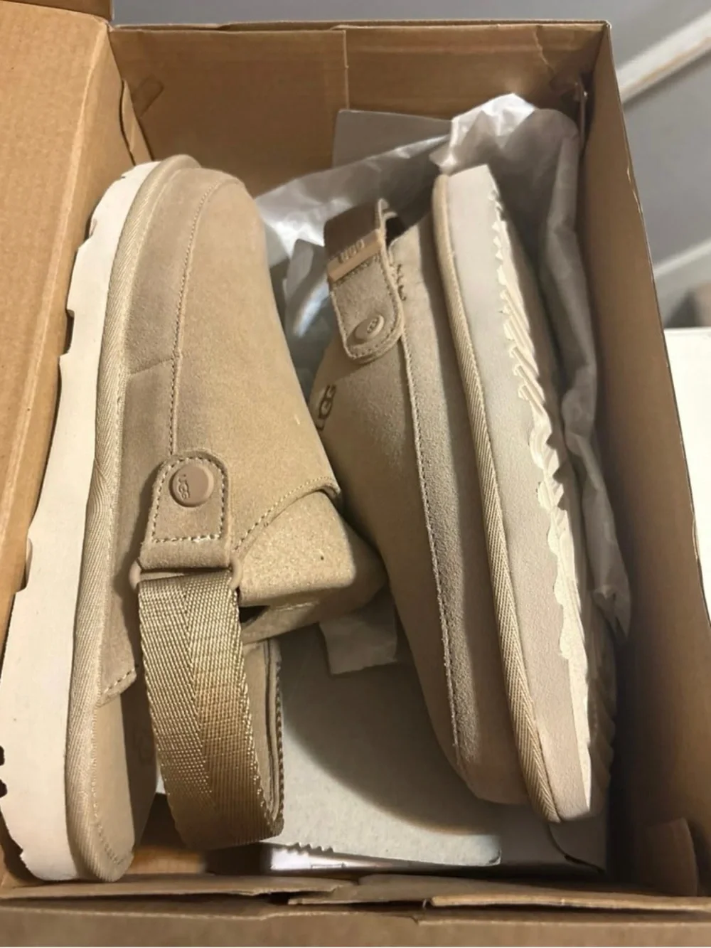UGG Kids Beige Slip-On Slippers